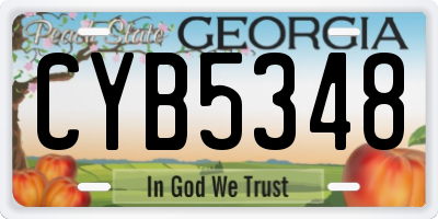 GA license plate CYB5348