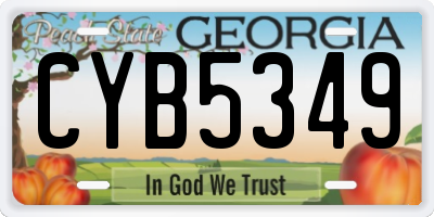 GA license plate CYB5349
