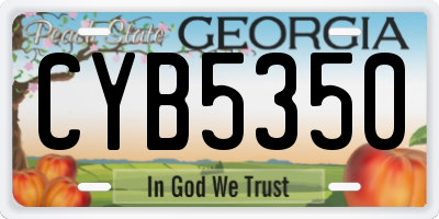 GA license plate CYB5350