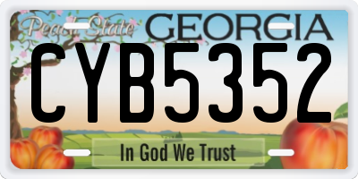 GA license plate CYB5352