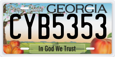 GA license plate CYB5353