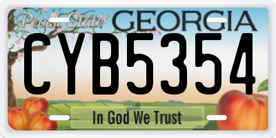GA license plate CYB5354