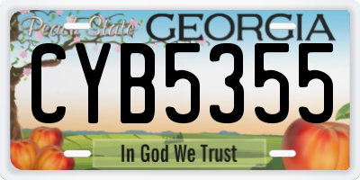 GA license plate CYB5355