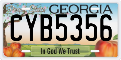 GA license plate CYB5356