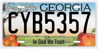 GA license plate CYB5357
