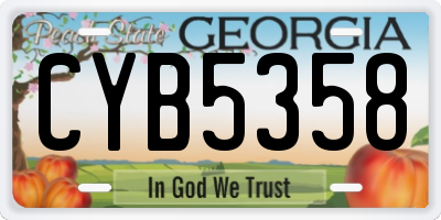 GA license plate CYB5358