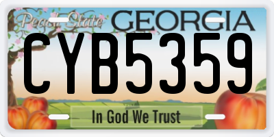 GA license plate CYB5359