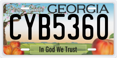 GA license plate CYB5360