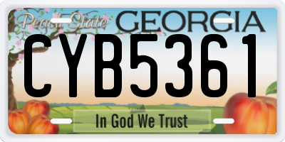 GA license plate CYB5361