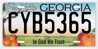 GA license plate CYB5365