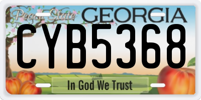 GA license plate CYB5368