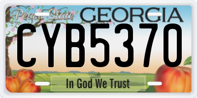 GA license plate CYB5370