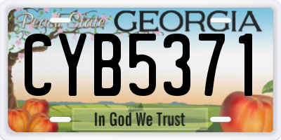 GA license plate CYB5371
