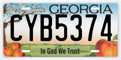 GA license plate CYB5374