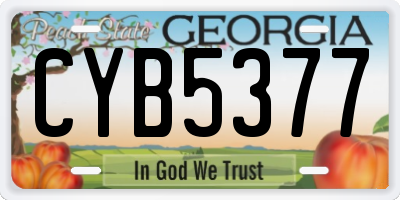 GA license plate CYB5377