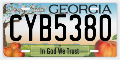 GA license plate CYB5380