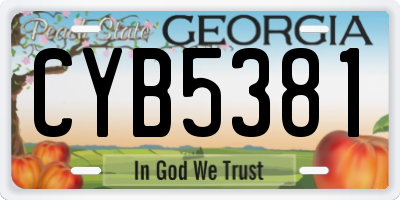 GA license plate CYB5381
