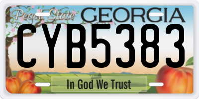 GA license plate CYB5383