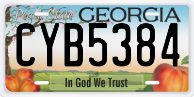 GA license plate CYB5384