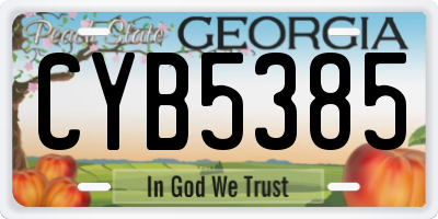 GA license plate CYB5385