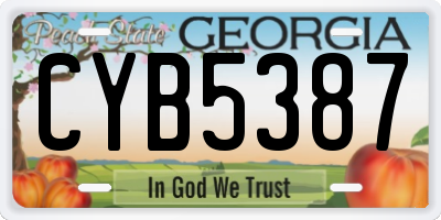 GA license plate CYB5387