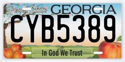 GA license plate CYB5389