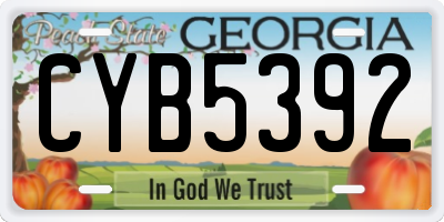 GA license plate CYB5392