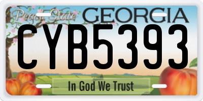 GA license plate CYB5393