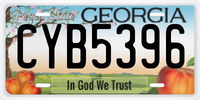 GA license plate CYB5396