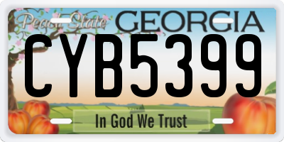 GA license plate CYB5399