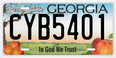 GA license plate CYB5401