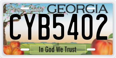 GA license plate CYB5402