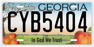 GA license plate CYB5404