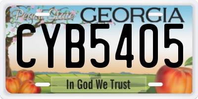 GA license plate CYB5405