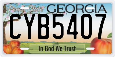 GA license plate CYB5407
