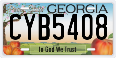 GA license plate CYB5408