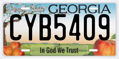 GA license plate CYB5409
