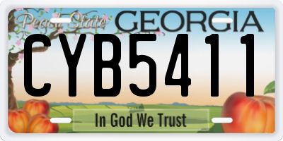 GA license plate CYB5411