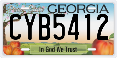 GA license plate CYB5412