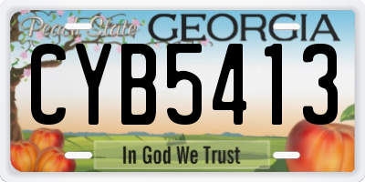 GA license plate CYB5413