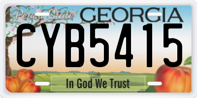 GA license plate CYB5415