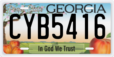 GA license plate CYB5416