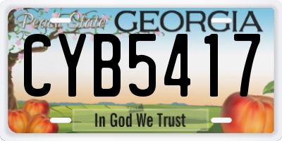 GA license plate CYB5417