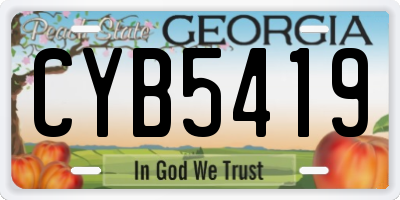 GA license plate CYB5419