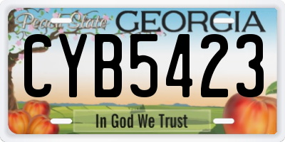 GA license plate CYB5423