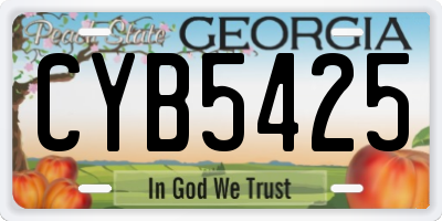 GA license plate CYB5425