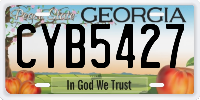 GA license plate CYB5427