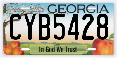 GA license plate CYB5428
