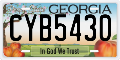 GA license plate CYB5430
