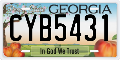 GA license plate CYB5431